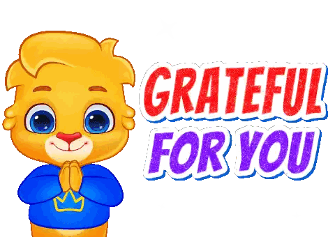 Cartoon Bear Praying Grateful For You Sticker