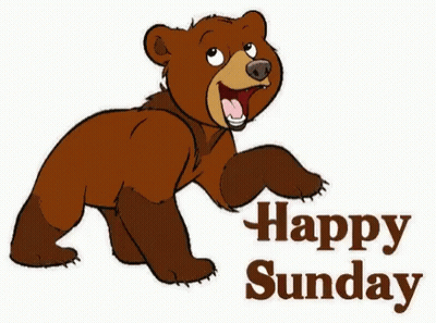 Cartoon Bear Saying Happy Sunday GIF