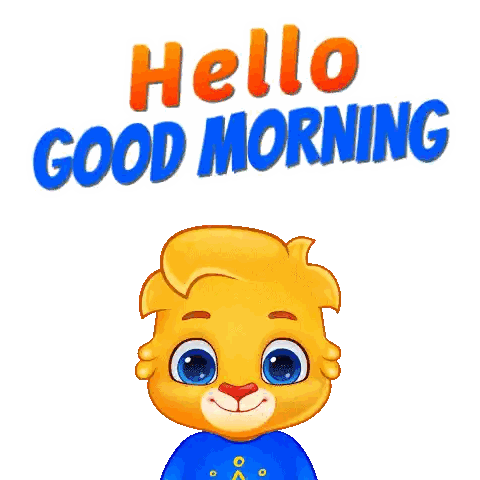 Cartoon Bear Saying Hello Good Morning Sticker