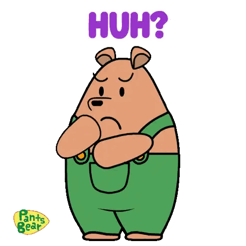 Cartoon Bear Saying Huh Sticker