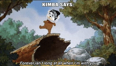 Cartoon Bear Saying Kimba Says Forever Isn't Long At All When I'm With You GIF