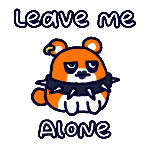 Cartoon Bear Saying Leave Me Alone Sticker