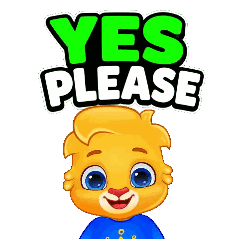 Cartoon Bear Saying Yes Please Sticker