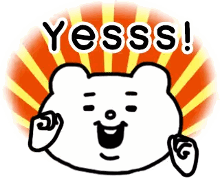 Cartoon Bear Saying Yesss Sticker
