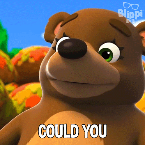 Cartoon Bear Says Could You GIF