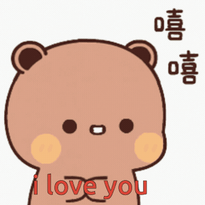 Cartoon Bear Says I Love You In Red GIF