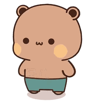 Cartoon Bear Shirtless In Shorts Sticker