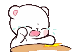 Cartoon Bear Sitting At Table Crying Sticker