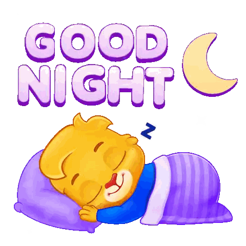 Cartoon Bear Sleeping Under Purple Blanket Sticker