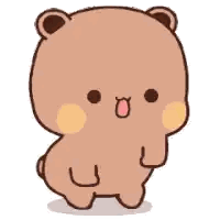 Cartoon Bear Standing On Hind Legs Smiling Sticker