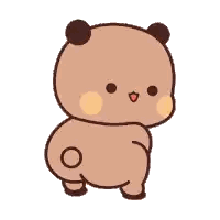 Cartoon Bear Standing On Hind Legs Sticker