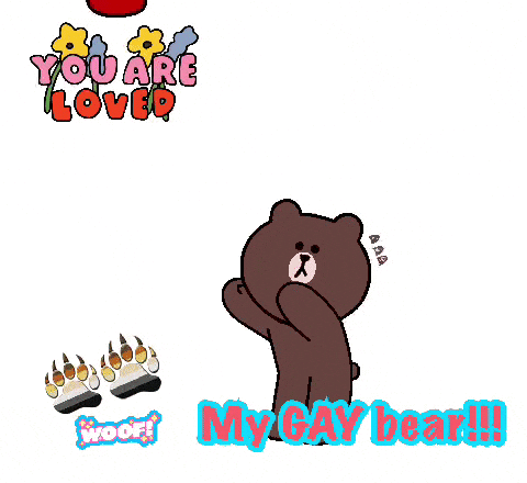 Cartoon Bear Surrounded By Hearts You Are Loved GIF