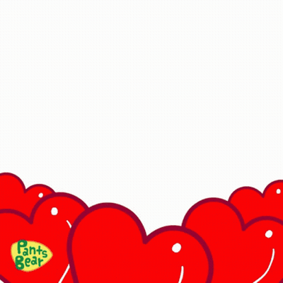 Cartoon Bear Surrounded By Red Hearts Pants Bear GIF