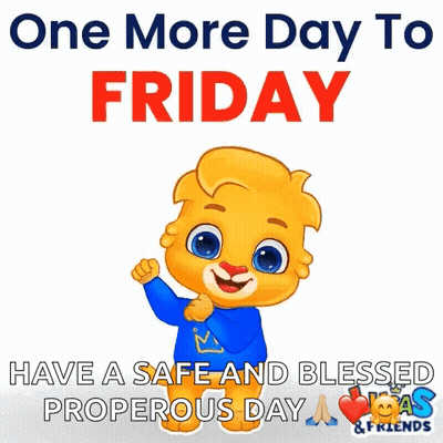 Cartoon Bear Thumbs Up One More Day To Friday GIF