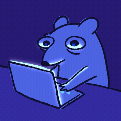 Cartoon Bear Using Laptop GIF