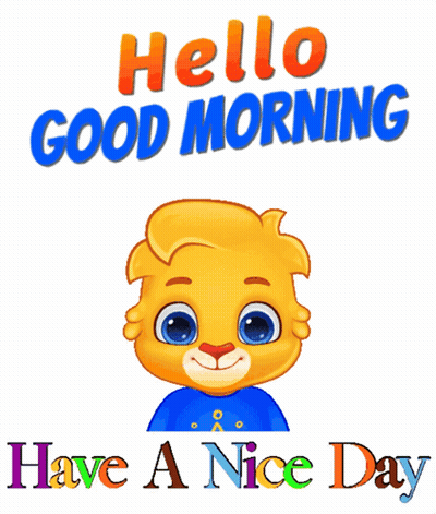 Cartoon Bear Waving Hello Good Morning Have A Nice Day GIF