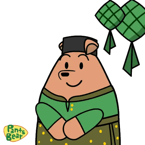 Cartoon Bear Wearing Hat And Pants Sticker