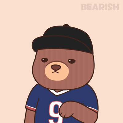 Cartoon Bear Wearing Jersey Number 9 GIF