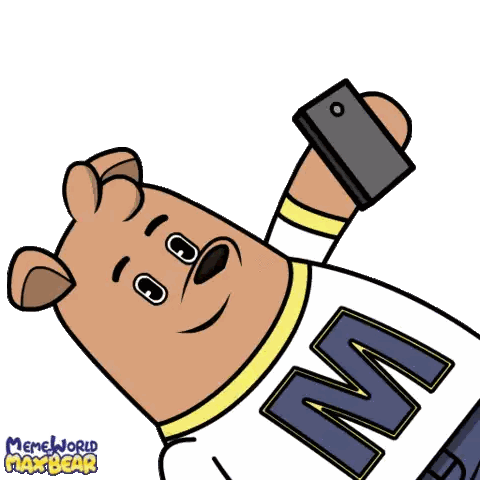 Cartoon Bear Wearing Memeworld Max Shirt Sticker