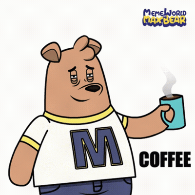 Cartoon Bear Wearing Shirt With Letter M GIF