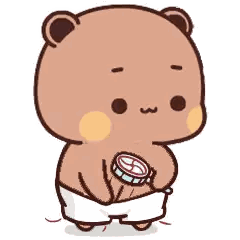 Cartoon Bear Wearing Towel Holding Compass