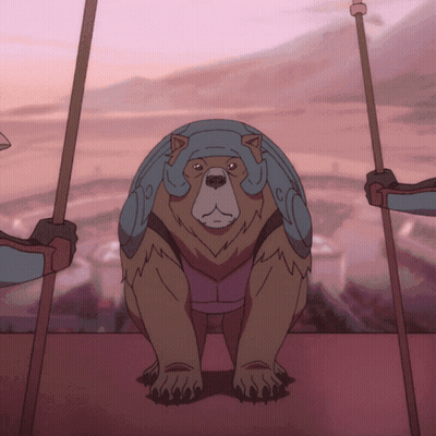 Cartoon Bear Wearing Turtle Shell GIF