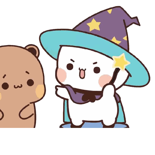 Cartoon Bear Wearing Wizard Hat Sticker
