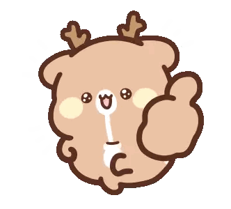 Cartoon Bear With Antlers Giving Thumbs Up Sticker