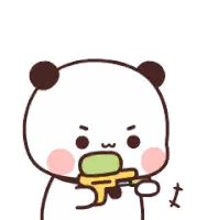 Cartoon Bear With Chinese Writing Sticker