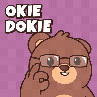 Cartoon Bear With Glasses Okie Dokie GIF