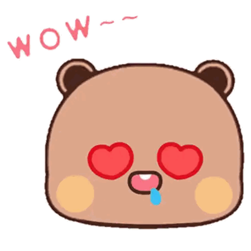 Cartoon Bear With Heart Eyes And Tear Sticker