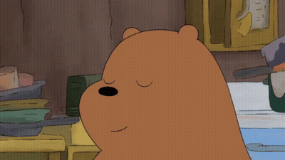 Cartoon Bear With Mouth Open And Eyes Closed GIF