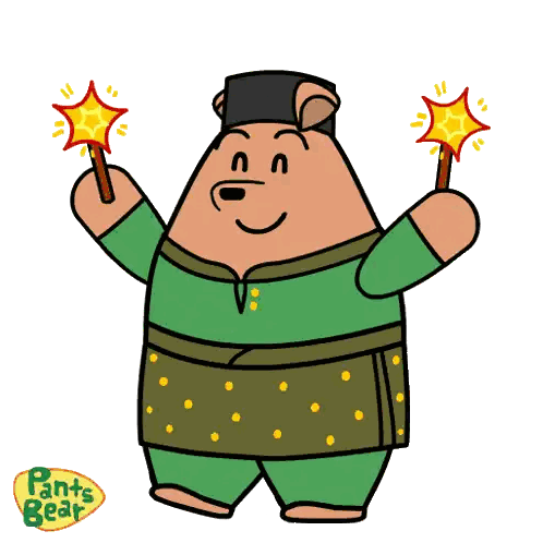 Cartoon Bear With Pants Sticker