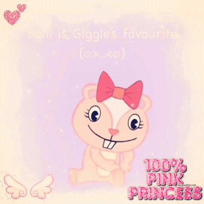 Cartoon Bear With Pink Bow 100% Pink Princess GIF