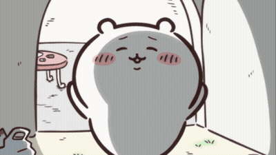 Cartoon Bear With Smiley Face And Table GIF