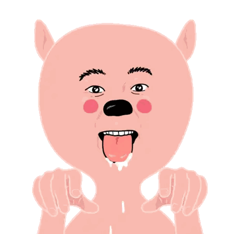 Cartoon Bear With Tongue Out Sticker