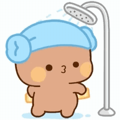 Cartoon Bear With Towel On Head GIF