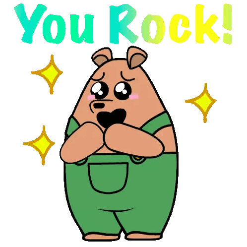 Cartoon Bear With You Rock Sticker