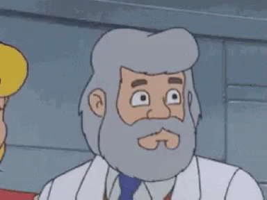 Cartoon Bearded Character Looking At Camera GIF