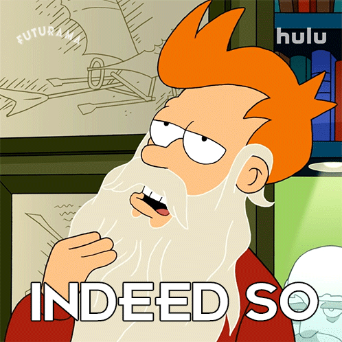 Cartoon Bearded Character Saying Indeed GIF