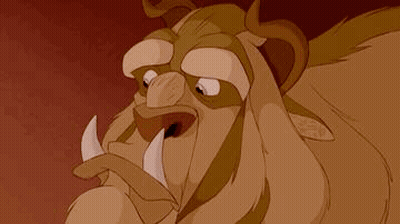 Cartoon Beauty And The Beast Character With Big Mouth GIF