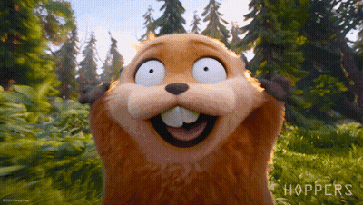 Cartoon Beaver From Hoppers Smiling GIF