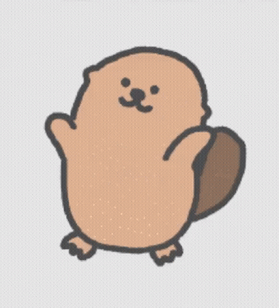 Cartoon Beaver With X And C GIF