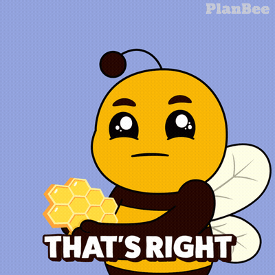 Cartoon Bee Holding Honeycomb That's Right GIF