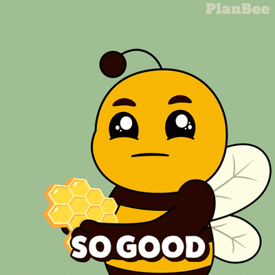 Cartoon Bee Hugging Honeycomb So Good GIF