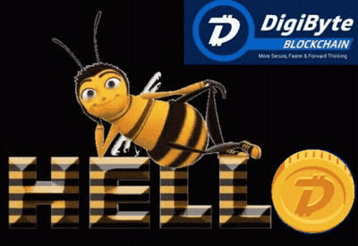 Cartoon Bee Laying On Hello Next To Gold Coin GIF