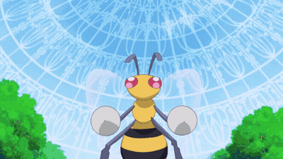 Cartoon Bee With Sharp Wings And Red Eyes GIF