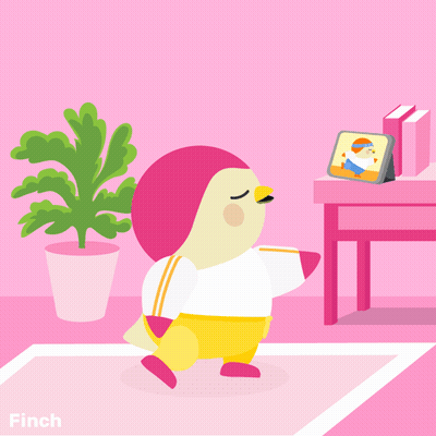 Cartoon Bird Exercising Stay Fit GIF