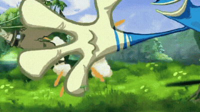Cartoon Bird Flying Through Grass Field GIF