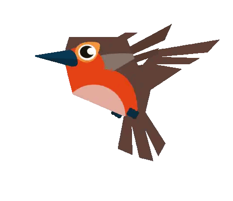 Cartoon Bird Flying With Wings Spread Sticker
